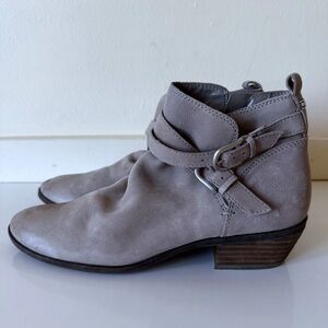 Sam Edelman Parlie Suede Booties Taupe Buckle Straps Sz 7.5  Women's